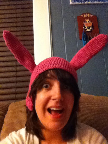Louise's Hat  Pink bunny ears hat, Louise bunny ears, Bunny ear