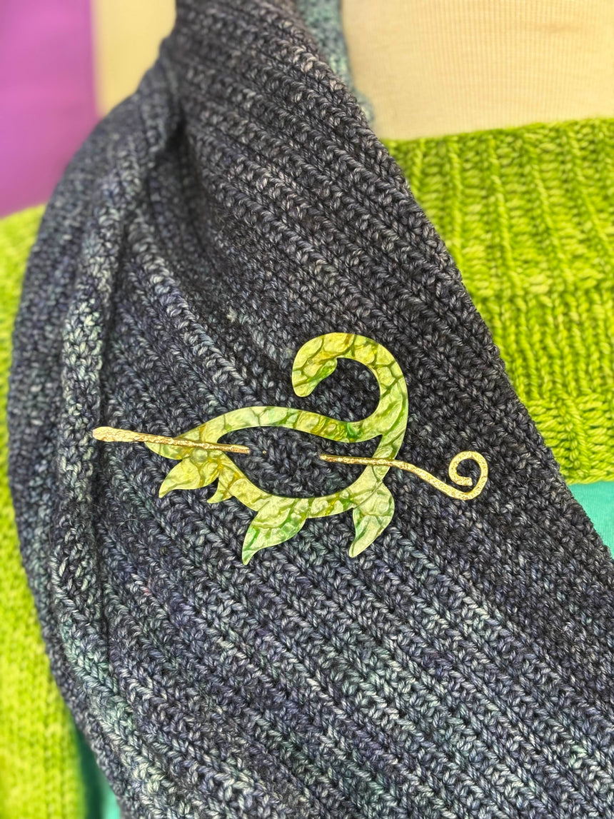 Lake Erie Monster Shawl Pin